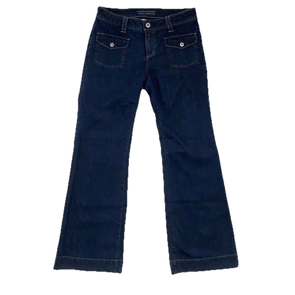 Y2K BANANA REPUBLIC Jeans Urban Bootcut Size 8 Medium Wash Stretch Flares 2009 - Picture 3 of 9